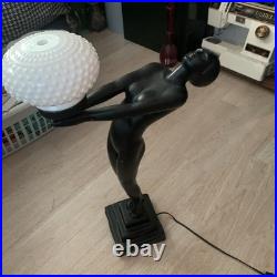 Art Deco Figural Table Lamp, Nude Woman By French Known Artist. Size 24x15x8