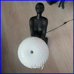 Art Deco Figural Table Lamp, Nude Woman By French Known Artist. Size 24x15x8