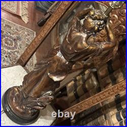 Art Deco Figural Woman Lamp Vintage Metal Table Lamp, Sculptural Lighting