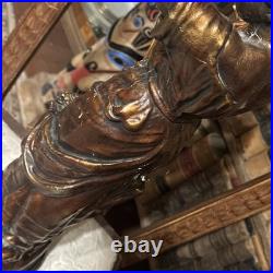 Art Deco Figural Woman Lamp Vintage Metal Table Lamp, Sculptural Lighting