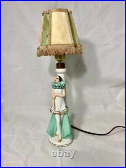 Art Deco Flapper Boudoir Lamp Rudolstadt Porcelain Figurine Half Doll Vanity