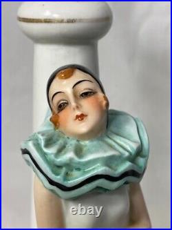 Art Deco Flapper Boudoir Lamp Rudolstadt Porcelain Figurine Half Doll Vanity