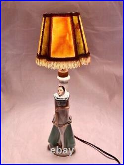 Art Deco Flapper Boudoir Lamp Rudolstadt Porcelain Figurine Half Doll Vanity