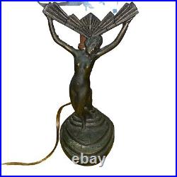 Art Deco Frankart Nuart ChandlerlI Lamp Nude Woman Winged Victory