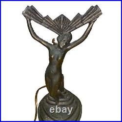 Art Deco Frankart Nuart ChandlerlI Lamp Nude Woman Winged Victory