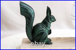 Art Deco French Table / Bedside Lamp Antique Marble, Bronze, Glass Squirrel