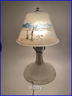 Art Deco Frosted Boudoir Lamp With Shade Houzex