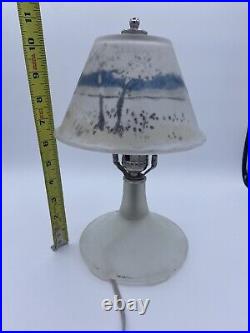 Art Deco Frosted Boudoir Lamp With Shade Houzex