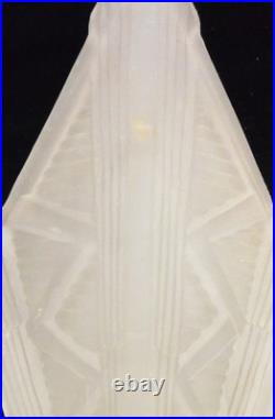 Art Deco Frosted Glass Slip Shades Geometric Pattern Set of 4
