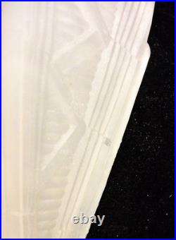 Art Deco Frosted Glass Slip Shades Geometric Pattern Set of 4
