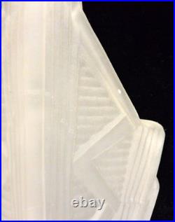Art Deco Frosted Glass Slip Shades Geometric Pattern Set of 4