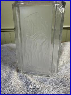 Art Deco Frosted Satin Art Glass Nude Female Figural Lamp shade