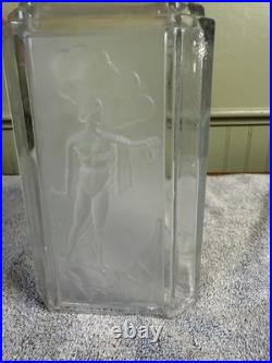 Art Deco Frosted Satin Art Glass Nude Female Figural Lamp shade