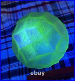 Art Deco Geometric Green UV Reactive Lamp Shade Textured