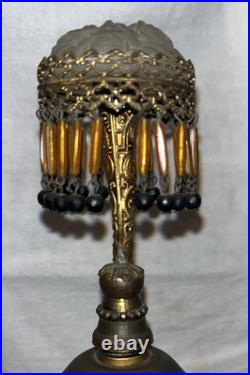 Art Deco Glass Lamp Finial Czech Czechoslovakia lamp