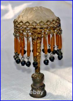 Art Deco Glass Lamp Finial Czech Czechoslovakia lamp