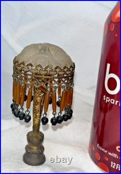 Art Deco Glass Lamp Finial Czech Czechoslovakia lamp