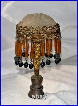 Art Deco Glass Lamp Finial Czech Czechoslovakia lamp