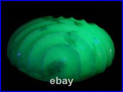 Art Deco Green Depression Era Uranium Glass Large Pendant Light Lamp Shade