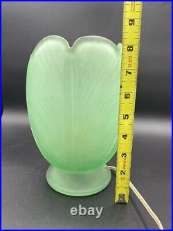 Art Deco Green Frosted Bagley Tulip Lamp