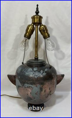 Art Deco Gross & Christensen Lidded Urn Denmark Table Lamp Hercules Pegasus