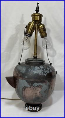 Art Deco Gross & Christensen Lidded Urn Denmark Table Lamp Hercules Pegasus