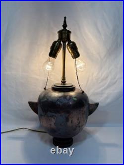 Art Deco Gross & Christensen Lidded Urn Denmark Table Lamp Hercules Pegasus