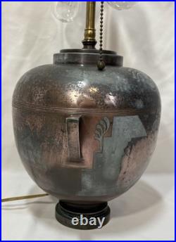 Art Deco Gross & Christensen Lidded Urn Denmark Table Lamp Hercules Pegasus