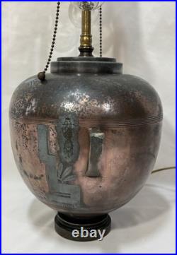 Art Deco Gross & Christensen Lidded Urn Denmark Table Lamp Hercules Pegasus