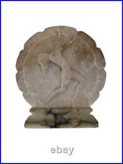 Art Deco Hand Carved Alabaster & Marble Lamp
