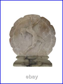 Art Deco Hand Carved Alabaster & Marble Lamp