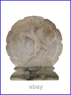 Art Deco Hand Carved Alabaster & Marble Lamp