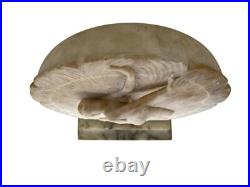 Art Deco Hand Carved Alabaster & Marble Lamp