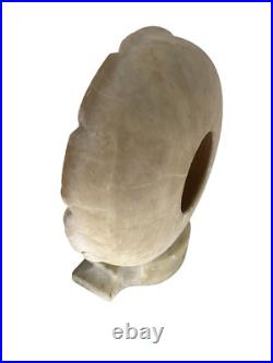 Art Deco Hand Carved Alabaster & Marble Lamp