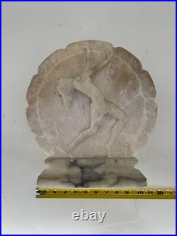 Art Deco Hand Carved Alabaster & Marble Lamp