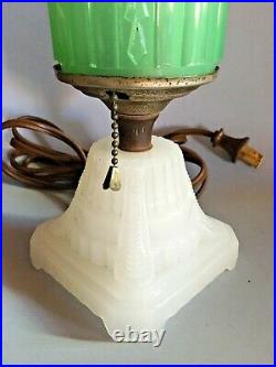 Art Deco Houze Glass Boudoir Lamp