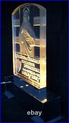 Art Deco International Eucharistic Congress 1934 Art Glass Night Lamp Souvenir