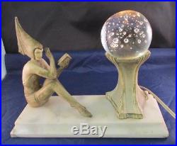 Art Deco JB Hirsch Gerdago Pixie lamp On Marble Base 1920'S WORKS