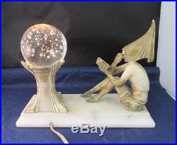 Art Deco JB Hirsch Gerdago Pixie lamp On Marble Base 1920'S WORKS