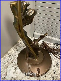 Art Deco J. B. Hirsch Bronze Elegant Lady Dancing Around A Lamp Pole Lamp 19