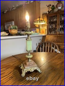 Art Deco Jadite Pink Marble On Base Lamp Table Top Style 3 Uranium PCs Glow Art Deco Jadite Pink Marble On Base Lamp Table Top Style 3 Uranium PCs Glow