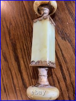 Art Deco Jadite Pink Marble On Base Lamp Table Top Style 3 Uranium PCs Glow