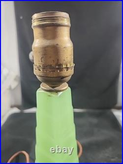 Art Deco Jadite Skyscraper Lamp No Shade 1930s Era Rare