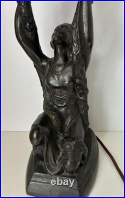 Art Deco Joan of Arc Figural Table Lamp From The 1920s Vintage
