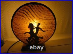 Art Deco Karl Hagenauer brass or bronze tv lamp man riding horse