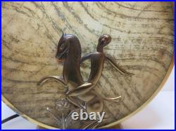 Art Deco Karl Hagenauer brass or bronze tv lamp man riding horse