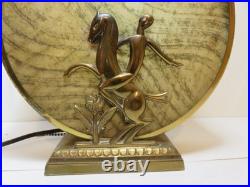 Art Deco Karl Hagenauer brass or bronze tv lamp man riding horse