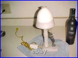 Art Deco LAMP 14 ALABASTER with MINSTREL 1920-30s LOVELY SOFT GLOW