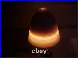 Art Deco LAMP 14 ALABASTER with MINSTREL 1920-30s LOVELY SOFT GLOW