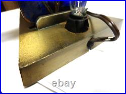 Art Deco Lady lamp metal/stained glass design sz 9in tall by L&L W MC 9919 metal
